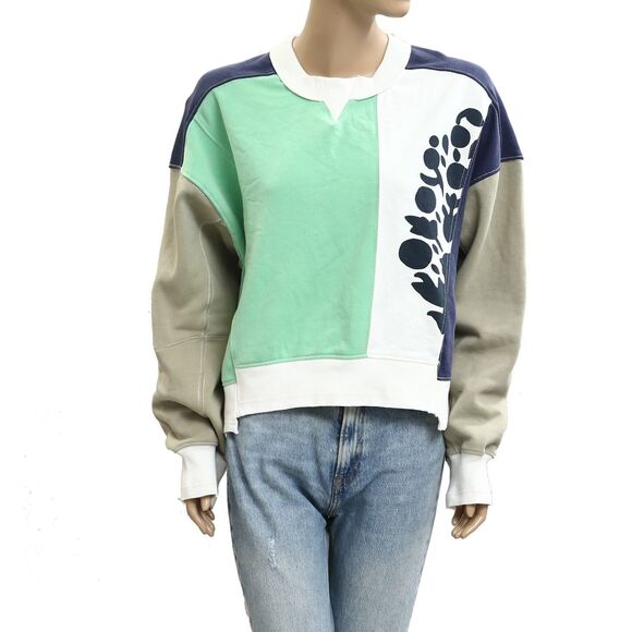 Free People FP Movement Intercept Logo Pullover Sweatshirt Top Printed S 283173 - Picture 5 of 9